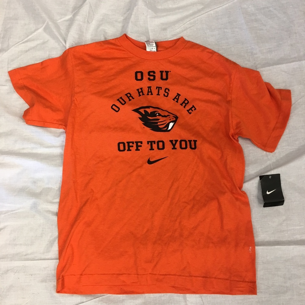 NWT Oregon State Beavers Nike Our Hats Are Off To You Slogan Youth T-Shirt